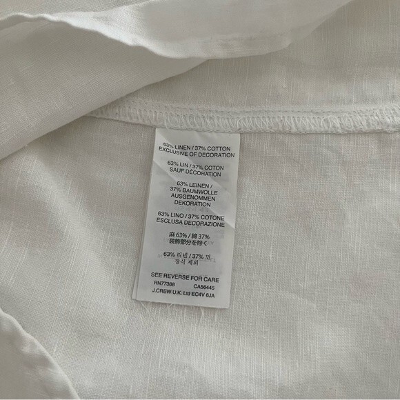 J. Crew Sunburst Embroidered Boho Linen Sleeveless Blouse, Size 2 - Picture 11 of 15